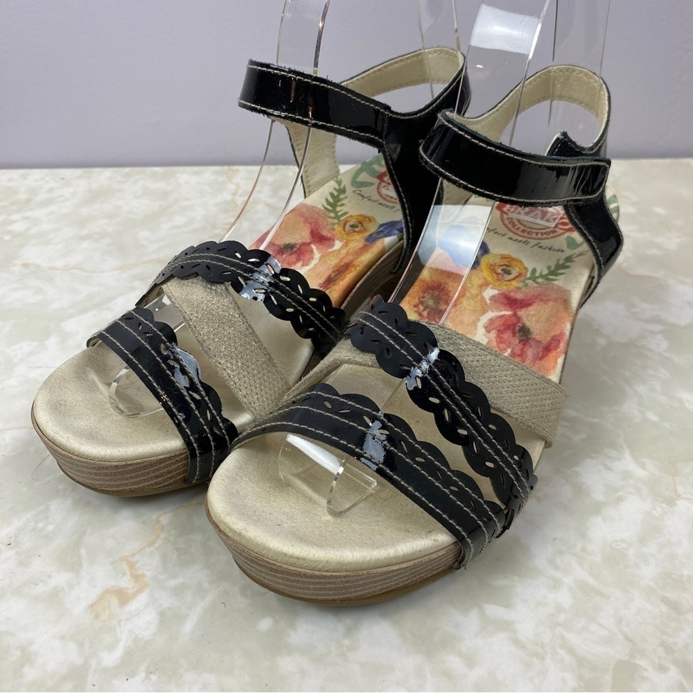 BRAKO Black Patent Leather Sandals Size EU37 - Picture 2 of 8